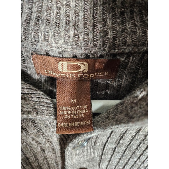 Driving Force Men’s Ribbed Pullover Sweater 1/3 Button Mocha Brown Size Medium - Picture 5 of 5